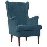 vidaXL Sessel 72 x 71 x 70 cm Blau Samt mit Kissen