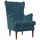 vidaXL Sessel 72 x 71 x 70 cm Blau Samt mit Kissen