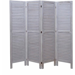 Paravent MCW-G30, Trennwand Sichtschutz Raumteiler, Shabby-Look 170x162cm ~ grau