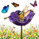 Handmade Metal Flower Garden Stake,Bienentränke für den Garten,Vogeltränke Futterschale,Gartenstecker Vogeltränke,Insektentränke Gartens Für Bienens Schmetterlingstränke for Garden Lawn (G)