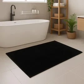 Carpet City Badteppich Schwarz 50 x 90 cm
