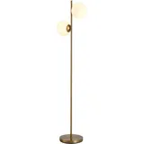 Homcom 2-teiliger Glas-Lampenschirm 39L x 28B x 165H cm Gold/Weiß
