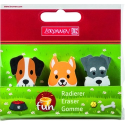 BRUNNEN Radiergummis beige, grau, weiß/braun