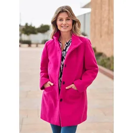 GOLDNER Langmantel GOLDNER "Kurzgröße Stepp-Winterjacke mit Kapuze", Damen, Gr. 22, pink, Obermaterial: 50% Polyester PES. 50% Wolle mw., figurumspielend, Mäntel, Mit hochwertigem Twillfutter