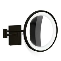 Decor Walther BS 40 Wandkosmetikspiegel beleuchtet 10x, 6W, 2700-4000K, schwarz matt - Vergrößerung, 10-fach