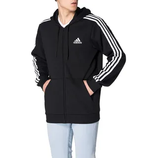 Adidas Essentials Fleece 3-Streifen Kapuzenjacke Black S