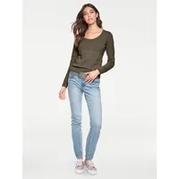 Heine Rundhalspullover Oliv 40