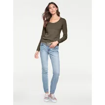 Heine Rundhalspullover Oliv 40