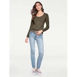 Heine Rundhalspullover Oliv 40