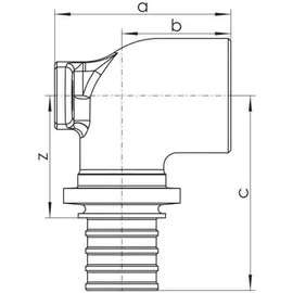 Rehau Wandwinkel Rautitan Rxplus, 20mm x Rp 1/2, kurz, Rotguss