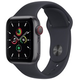 Apple Watch SE GPS + Cellular 40 mm space grau, Sportarmband mitternacht