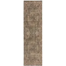 KADIMA DESIGN Robuster Vintage-Teppich aus Jute & Polyester, ideal für viel genutzte Räume, rutschfest, braun-grün - "Deepe". 60x230 cm Kadima Design