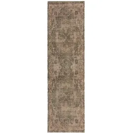 KADIMA DESIGN Robuster Vintage-Teppich aus Jute & Polyester, ideal für viel genutzte Räume, rutschfest, braun-grün - "Deepe". 60x230 cm Kadima Design