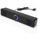 Computer-Lautsprecher, USB-verkabelte Desktop-Soundbar mit HiFi-Stereo-Sound, 3,5 Mm AUX, Tragbare -Soundbar für Outdoor-Home-Office für Laptops, Tablets, Telefone