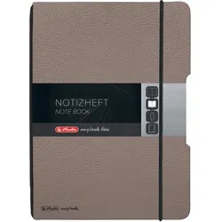 herlitz Notizheft flex, Lederoptik, A5, 40 Blatt, taupe, punktiert