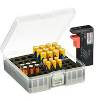 Relaxdays Batteriebox mit Tester, für 60 AA & AAA