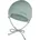 in sattes grün Mütze aus Melange-Singlejersey Bio mit Ohrenklappen Bindeband Stickmotiv Unisex Baby Übergangsmütze steingrün Gr 33