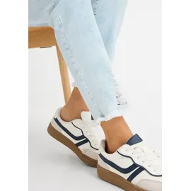 bonprix Mom-Jeans BONPRIX, Damen, Gr. 44, N-Gr, blau used, Denim/Jeans, Obermaterial: 82% Baumwolle, 17% Polyester, 1% Elasthan, regular fit, Jeans, modischer Schnitt, Regular Fit, ausgefranster Saum