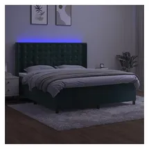 vidaXL Boxspringbett 180 x 200 cm Dunkelgrün