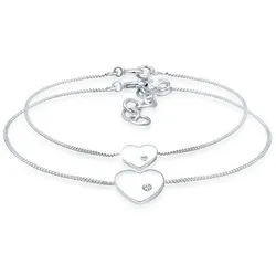Elli Herz Mutter Kind Kristalle Silber Armbänder & Armreife   Damen 