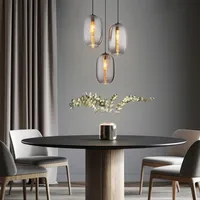GLOBO Hängelampe Pendellampe Esstischleuchte 3 flammig Wohnzimmerlampe Rauchglas 120cm