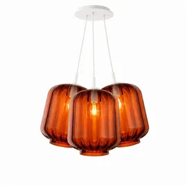 s.luce Velo Cluster 3-flg. 25 cm Rund/Glas/Braun/Weiß