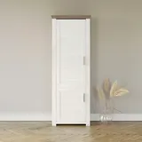 Set One by Musterring Drehtürenschrank "York", weiß (weiß, eiche hell), B:75cm H:207cm T:42cm, MDF, SET ONE BY MUSTERRING, Schränke, Drehtürenschrank, Typ 03, in 3 Farbvarianten, mit Bügelgriff in silber, B 75 x H 207 cm