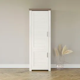 Set One by Musterring Drehtürenschrank "York", weiß (weiß, eiche hell), B:75cm H:207cm T:42cm, MDF, SET ONE BY MUSTERRING, Schränke, Drehtürenschrank, Typ 03, in 3 Farbvarianten, mit Bügelgriff in silber, B 75 x H 207 cm