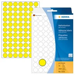 HERMA Klebepunkte 2231 gelb Ø 13,0 mm, 2.464 St.