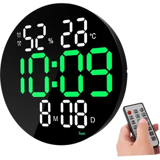 ABOOFAN Digitale Wanduhr Digitaler Wecker Digitale Wanduhr LED Digitaluhr LED Wanduhr Wandtischuhr LED Wecker Elektronische Uhr Für Wand LED Wanduhr