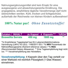 VitalLife Natur Pur Weihrauch Boswellia Serrata Kapseln 180 St.