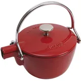 STAUB Teekanne, Wasserkessel aus Gusseisen, Rund, 16,5 cm, 1,1 L, Für alle Herdarten, Induktion, Kirsch-Rot