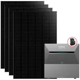 Anker Balkonkraftwerk Solix 1760W Photovoltaikanlage Komplettset mit Solarbank E2700 3 Pro, Monokristallin, (Set, 4*440W Solarmodule + Anker Solarbank 3 Pro + ohne/mit Halterung), mit Smart Zähler, IP65, Plug und Play schwarz