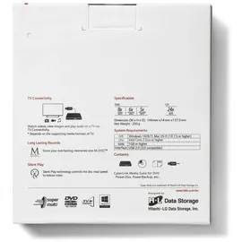 LG Hitachi-LG GP60 Slim Portable DVD-Brenner Extern Retail USB-A USB 2.0,