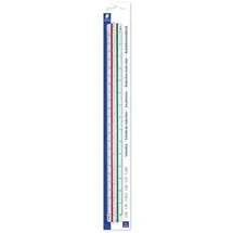 Staedtler 561 98-2BK Blisterkarte mit 1 Reduzierlineal, Version 2 (1:20, 1:25, 1:33,3, 1:50, 1:75, 1:100)