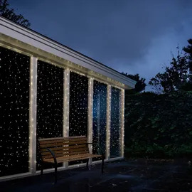 MARELIDA LED Lichtervorhang Draht 40 Stränge 3,9x2m Außen Weihnachten