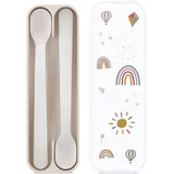 Mepal - Fütterlöffel Mio - Babylöffel - Kleinkind Fütterlöffel - Spülmaschinengeeignet & BPA frei - 2er Set - Sunshine & Rainbow