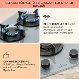 Klarstein Campingkocher 2-flammig Edelstahl