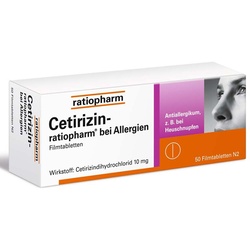 CETIRIZIN-ratiopharm bei Allergien 10 mg Filmtabl. 50 St