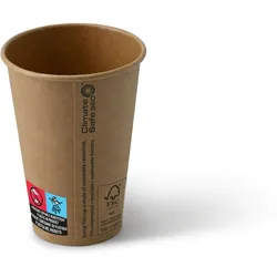 BIOZOYG Pappbecher 1000 Stück 180 ml / 7,5 oz, braun - Becher für Heißgetränke - Kaffeebecher to go aus Pappe - Einwegbecher, Alternative zu Plastik
