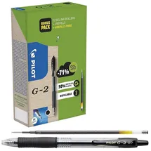 Pilot Pen PILOT G2 Greenpack Gelschreiber-Set schwarz/transparent 0,4 mm, Schreibfarbe: schwarz, 1 Set + GRATIS 6 Gelschreiberminen