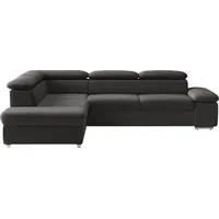 sit&more Ecksofa SIT & MORE "Valantine L-Form, B: 272 cm", schwarz, B:272cm H:73cm T:226cm, 100% Polyester;Luxus-Kunstleder/Struktur (88% Polyester, 12% Polyamid), Sofas, Ecksofa, mit Arm- & Kopfteilverstellung, optional mit Bettfunktion