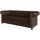 s-style möbel Chesterfield-Sofa 3-Sitzer mit Schlaffunktion Morin Braun vegan Leder