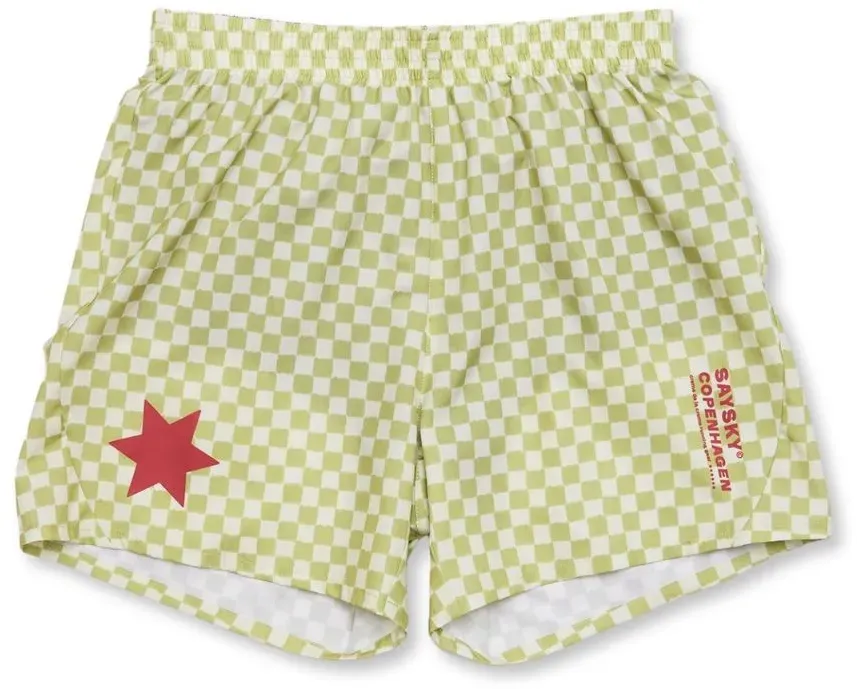 Saysky Herren Checker Pace 2 in 1 Shorts 5'' grün