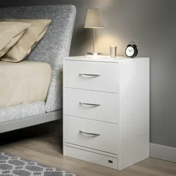 CASARIA® 2x Nachttisch Eloise weiß LED
