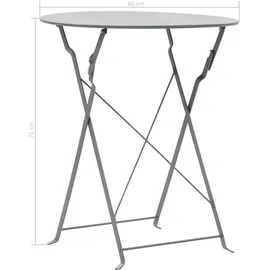 vidaXL Bistro-Set 3-tlg. grau klappbar
