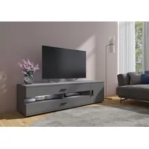 OTTO home Henley Lowboard 180 cm Grau Kunststoff/Metall/Spanplatte/Holzwerkstoff
