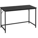 VASAGLE Schreibtisch schwarz rechteckig, 4-Fuß-Gestell schwarz 120,0 x 60,0 cm