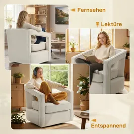 Homcom Relaxsessel Polyester/Leinen 75 x 72 x 77 cm Beige drehbar