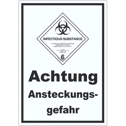 Aufkleber Ansteckungsgefahr Infectious Substance A6 (105x148mm)